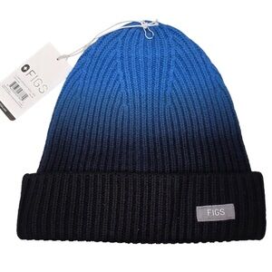 Figs Ombre Knit Beanie in Blue and Black